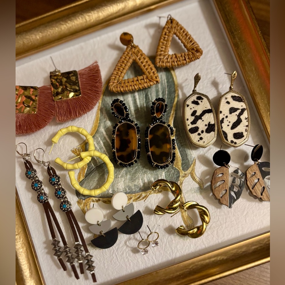 Set of Boho Western Silver & Gold Earrings